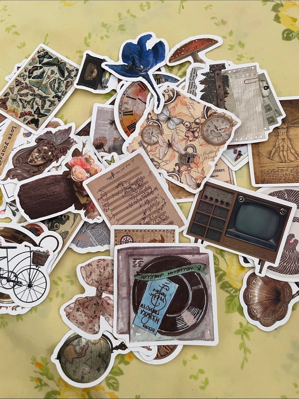 Around 50 artsy laptop stickers